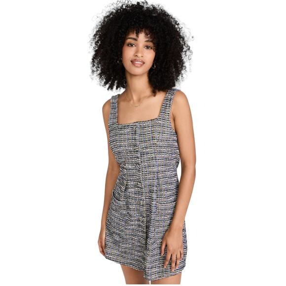 Free People Maxx Tweed Mini Shift Academia Dress - Size Small - Picture 1 of 14